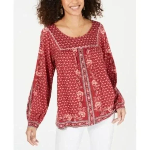 Style & Co Long Sleeve Peasant Top Sz XSP - Picture 8 of 12